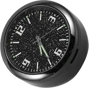 ULTECHNOVO Car Luminous Clock Truck Clock Stick on Car Clock Car Clocks for Dash Clock for Auto Dash Mini Round Clock Vehicle Clock Tiny Clock Car Stick on Clock Small Clock Black Zinc Alloy