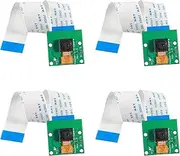 4PCS Raspberry Pi 4 Camera Video Module Mini 5MP 1080p Sensor OV5647 Webcam with 15 Pin Ribbon Cable for Raspberry Pi Model A/B/B+/2B/3B/3B+/4