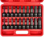1/2 Drive Master Impact Hex Bit Set 20 Piece Hex Driver Socket Set Allen Bit