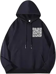 [Kldemgez] Funny Fu QR Code Hoodie, Fuck You QR Code Hoodie, Back Print Fuck You QR Code Message, QR Scan Code Joke Funny Hoodie Unisex