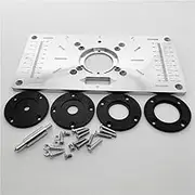 Router Table Insert Plate, Aluminum Router Plate for Woodworking Benches Wood Tools Milling Trimming Machine with Rings 1 set.