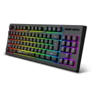 HXSJ L100 2.4G Wireless Keyboard 87 Keys Multimedia Function RGB Backlit Rechargeable Keyboard for Computer Laptop Home