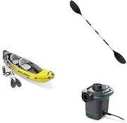 Intex 68307NP Explorer K2 Kayak Inflatable Kayak, Yellow/Black, Medium Essentials Bundle
