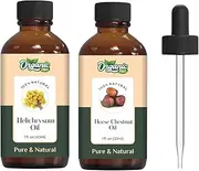 Organic Zing Oil Bundle : Helichrysum (Helichrysum Italicum) (30ml) & Horse Chestnut (Aesculus hippocastanum) (118 ml) -Oil