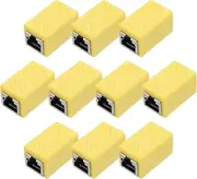 uxcell 10 Pack RJ45 Ethernet Coupler, Female to Female Cat6 Coupler Ethernet Extension Adapter Network Connector for Cat8/Cat7/Cat6/Cat5e/Cat5,Yellow