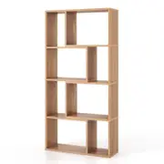 Costway 120cm 8-Cube Bookcase Storage Bookshelf Display Shelf Natural