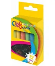 12Pc Coloured Chalks Smooth Writing Easy Rub Chalk Kids Art Blackboard Pavement