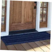 Navy Blue Bathroom Rugs, Ultra Thick and Soft Texture Chenille Plush Floor