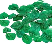 Edible Green leaves 90+pcs Cupcake Toppers Autumn Maple Leaves Wafer Rice Paper Cake Food Decoration Mixed 2 Size (Green leaves)