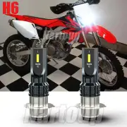 For Honda CRF450X 2005-09 12-17 LED Headlights 2x H6M Bulbs 6000K white