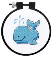 Dimensions Learn-A-Craft Stamped Cross Stitch Kit 3" Round-The Whale