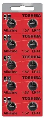 LR44 / AG13 Toshiba 1.5V Alkaline Pack Of 10 Button Cell Batteries
