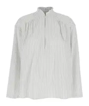 Semi Couture Stripe Motif Ruffle Collar Jacket IT44,IT46 White