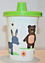 Tupperware Bell Tumbler / Toddler Cup with Sippy Seal 10oz Animals UnUsed