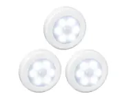 SOLLED Infrared PIR Motion Sensor 6 Led Night Light Wireless Detector Light Wall Lamp Auto On/Off Closet Battery Power - White White
