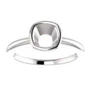 14K Gold Cushion Cut Solitaire Ring Setting Modern Style Ring Mounting