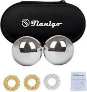 Stainless Steel Baoding Balls Set, 1.2 Inches Chinese Health Balls, Metal Stress Relief Hand Massage Balls No Chime for Hand Exercise, Hands Therapy
