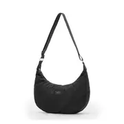 Tosca Everyday Hobo Shoulder Compact Crescent Purse Handbag Black Stitch