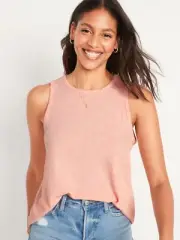 Old Navy Women's Luxe Rib-Knit Swing Tank Top Peach Treat Size XXL 2X 3X