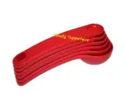 New Tupperware Measuring Spoons Set 6 Pieces Red Nesting Scoops