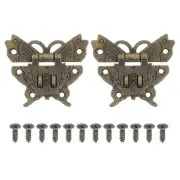 2 Pcs 52x60mm Wooden Box Hasp Latch Butterfly Vintage Hasp Latch Hook Bronze
