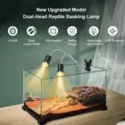 Reptile Heat Lamp Double-Head Light Bracket UVA/UVB Heating Lamp Bulb 50W♡
