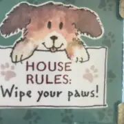 Wipe Your Paws Dog Magnet Vintage Linda Grayson Christmas Stocking Stuffer New