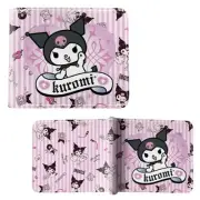 New Kuromi HELLO KITTY BiFold Wallet Kiti Howaito Credit Card Billfold