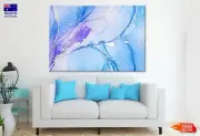Purple Blue & Gold Lines Abstract Wall Canvas Home Decor Australian Made Quality