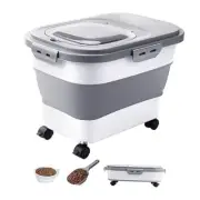 20-23 Lbs Dog Food Storage Container - Collapsible Dog Food Container with Grey