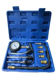 9-Piece Automobile Compression Tester kit Cylinder Pressure Gauge Testing Too...