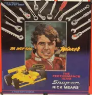 Snap-on Tools Advertising Poster 1988 Rick Mears Indy 500 Winner Vintage Old