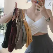 Summer Sexy Camisole Cross Crop Tops Push-up Padded Bra Bandeau Vest Seamless ṯ