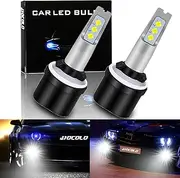 HOCOLO 2x L2 880 890 899 892 893 884 885 6000K LED Fog Light Bulbs Set, 6000LM 6-2525-SMD Ceramic Lamp Beads, Plug and Play Fog Lamps Replace Bulb for Cars Vehicle ATV/UTV OFF ROAD LIGHT (White, 880)