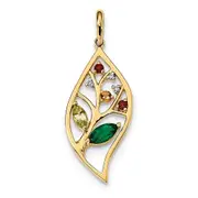 14K Yellow Gold Cr.Emerald/PE/CI/GA/Chrome Diopside u0026 Real Diamond Pendant