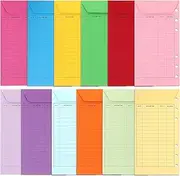DOITOOL 12Pcs Colored Cash Envelopes for Binder Expense Envelopes with Practical Cash Storage for Home Office School