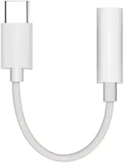 Type-C to 3.5mm Headphone Jack Adapter AUX + Sync Data Charge USB C Audio Cable (White)