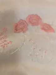 Pepperell flat sheet '40s white/pink 86x93 embroidered nwt see 3 different