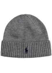 Polo Ralph Lauren Logo-embroidered Wool Beanie - Grey ONE SIZE