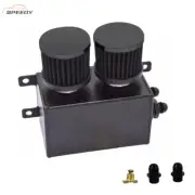 -10AN Oil Catch Can Baffled 2 Port Reservoir Tank + Dual Breather Filter New (for: Honda)
