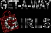 Rhinestone Bling Sparkle Iron On Transfer DIY Get a Way Girls Shopping Bag