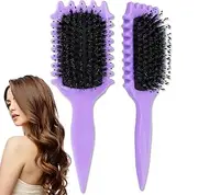 Curl Defining Brush, Curly Hair Brush, Curl Defining Boar Bristle Hair Brush for Detangling, Shaping and Defining Curls (Purple)