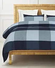 Amsons King Quilt Cover Set- Blue Doona Cover - 100% Cotton Bedding Duvet Cover Sets (3pc, King)