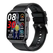 E500 Intelligent Non-invasive Blood Glucose Watch with ECG, PPG, Body Temperature, Blood Oxygen & Electrocardiogram - Black
