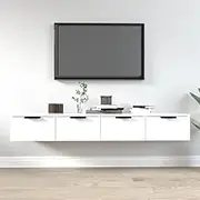 Wall Cabinets 2 pcs White, Oak Wood Shelf, Elm Shelves Hanging, Wall Floating Frame Ledge 68x30x20 cm