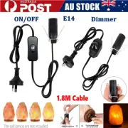E14 Bulb Salt Lamp Power Cord Dimmer Control/ON/OFF Button Switch 1.8m AU Cable