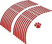 FELTECHELECTR 2pcs Motorcycle Wheel Stickers Reflective Decals for Wheel Hub Durable Weather Resistant Eye Catching Red Design for Customizing Motorcycles and Cars