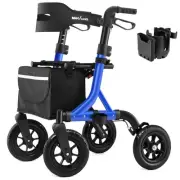 Rollator Walker for Seniors, Foldable All Terrain Rolling Walker with seat, A...