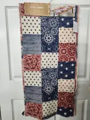 Stars Stripes Patriotic 16" x 72" Table Runner Red/White/Blue NWT