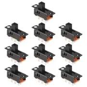 10Pcs High Knob 6 Pin 3 Position DPDT Panel Slide Switch 0.5A 50V DC Y5X43121
